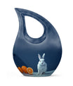 10-inch Citrus White Bunny Cross Drop memorial urn 