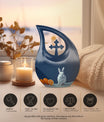 10-inch Citrus White Bunny Cross Drop memorial urn 