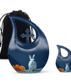 10-inch Citrus White Bunny Cross Drop memorial urn 