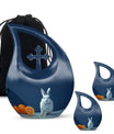 10-inch Citrus White Bunny Cross Drop memorial urn 