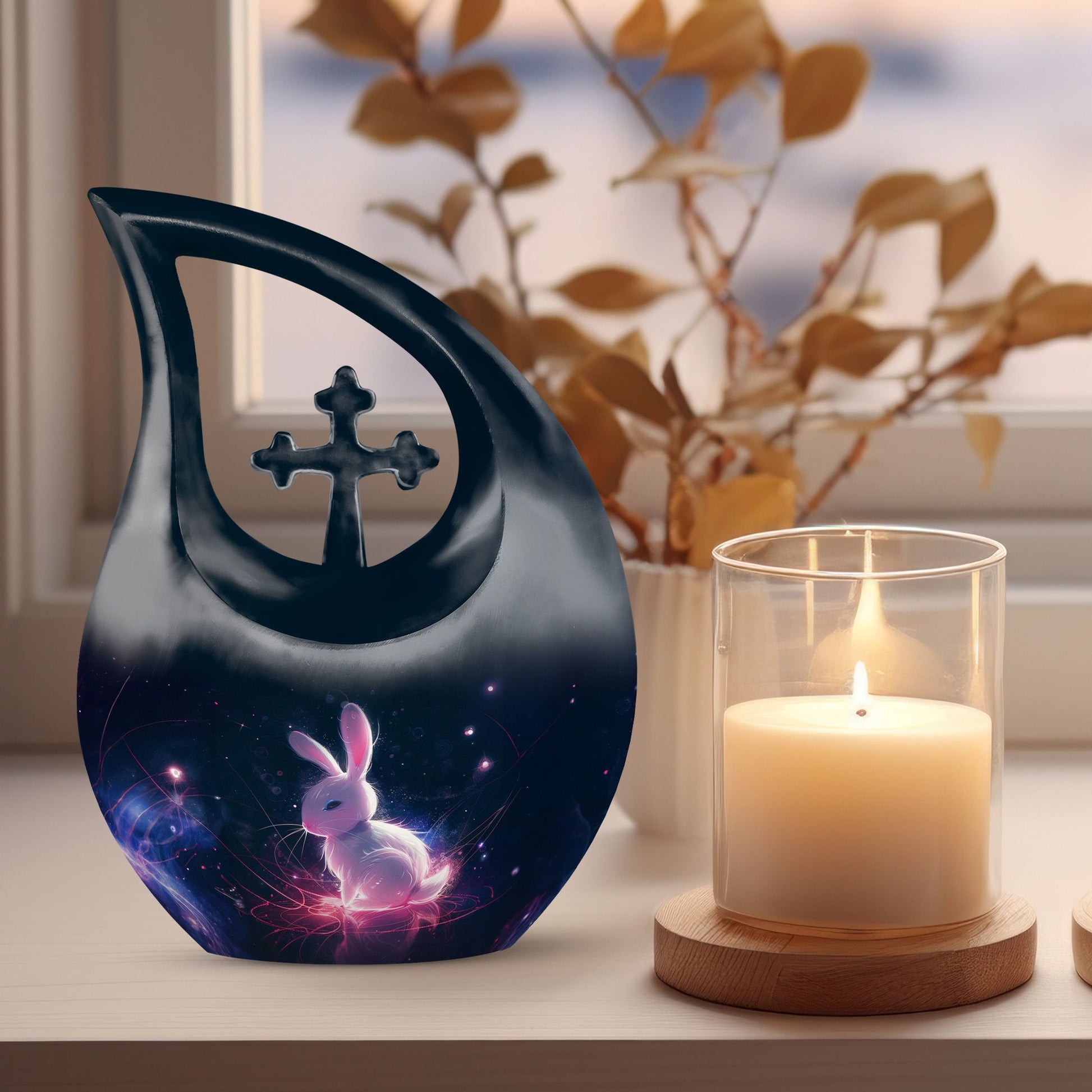 10-inch Cosmic Glow Bunny Urn,