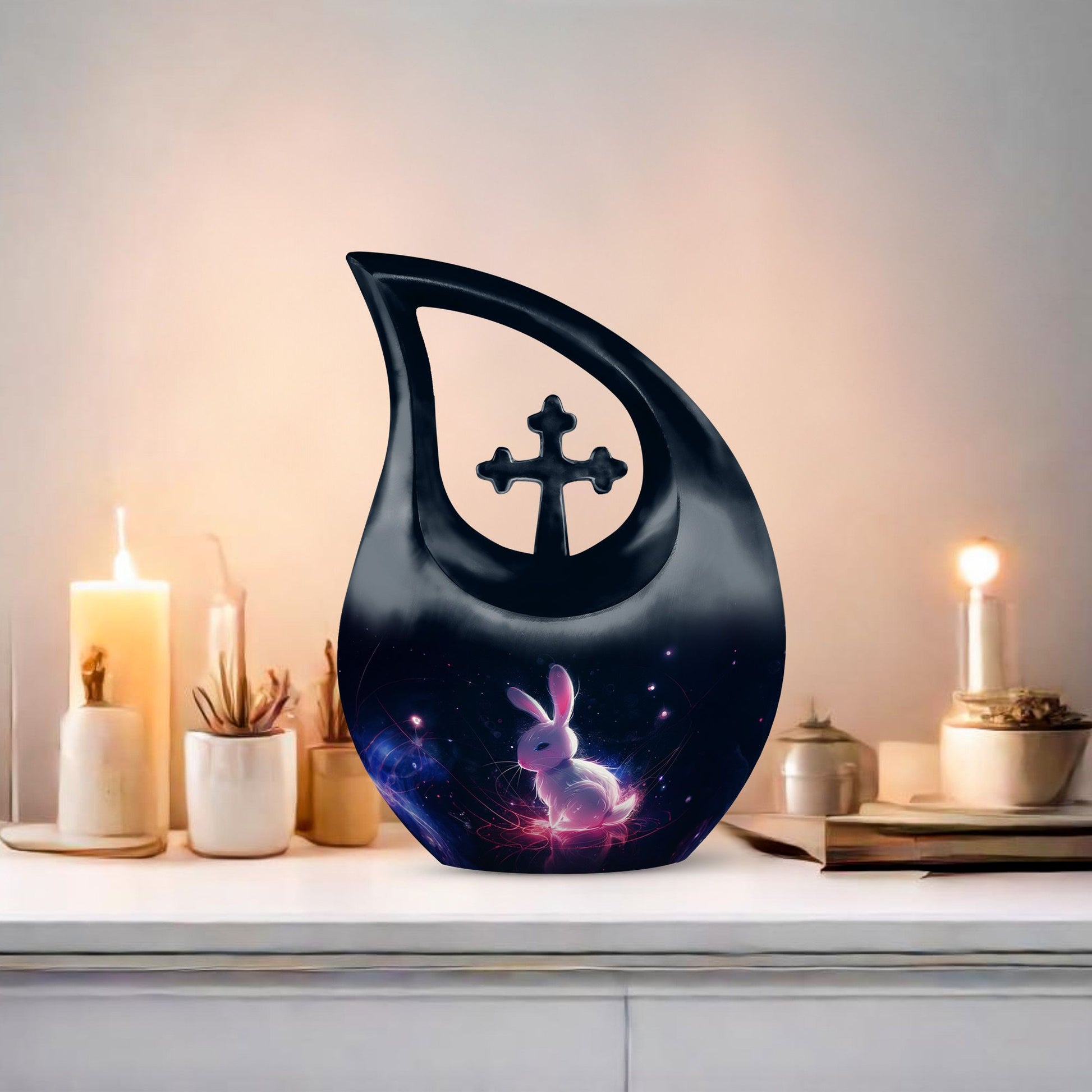 10-inch Cosmic Glow Bunny Urn,