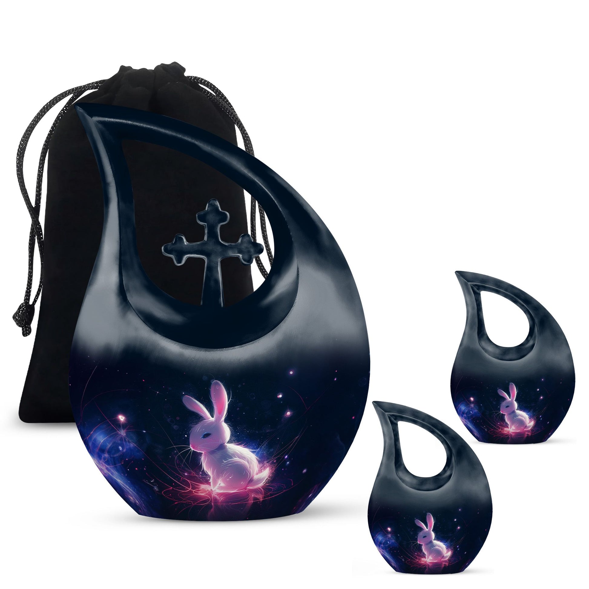 10-inch Cosmic Glow Bunny Urn,