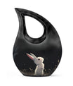 Black Baby Bunny Cremation Urn - Mini Urns For Pet Ashes