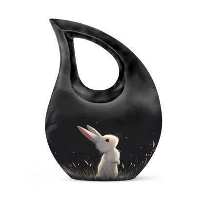 Black Personalized Pet Keepsake Urn for Pet Ashes - 10-inch, 200 cu in - Yatskia