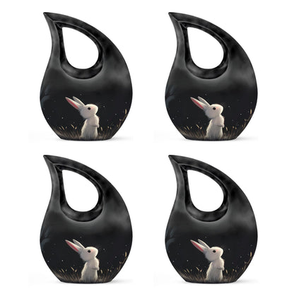 Black Personalized Pet Keepsake Urn for Pet Ashes - 10-inch, 200 cu in - Yatskia