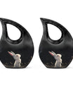 Black Baby Bunny Cremation Urn - Mini Urns For Pet Ashes