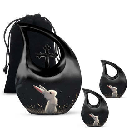 Black Personalized Pet Keepsake Urn for Pet Ashes - 10-inch, 200 cu in - Yatskia