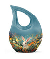 Colorful Flowers Rabbit Cremation Urn,