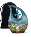 Colorful Flowers & Bunny Cremation Urn - Pet Urn For Ashes