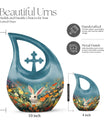 Colorful Flowers Rabbit Cremation Urn,