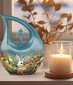 Colorful Flowers Rabbit Cremation Urn,