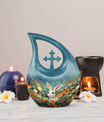 Colorful Flowers Rabbit Cremation Urn,