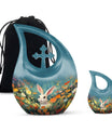 Colorful Flowers Rabbit Cremation Urn,