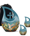 Colorful Flowers Rabbit Cremation Urn,