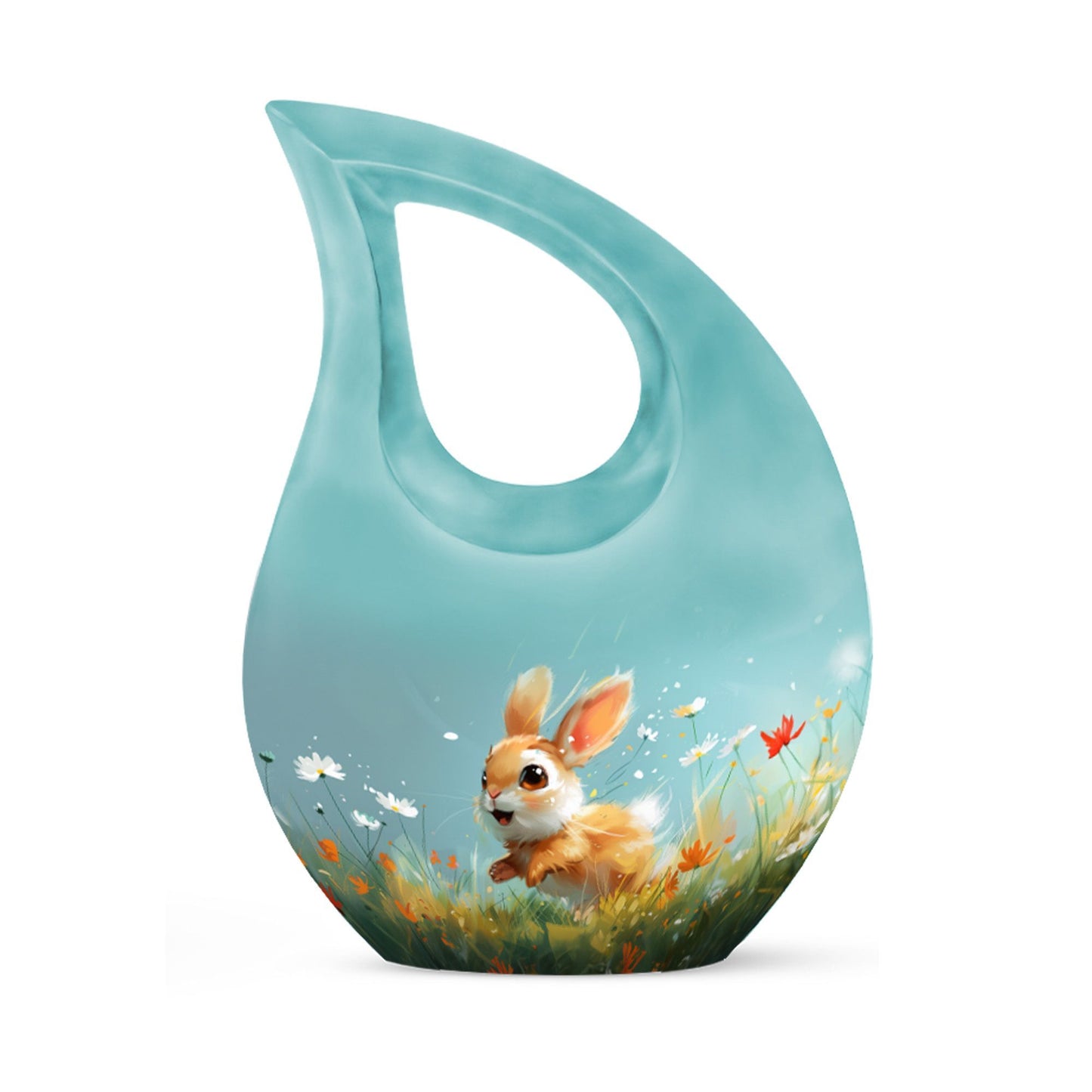 Joyful Meadow Bunny Cross Drop large urn 
