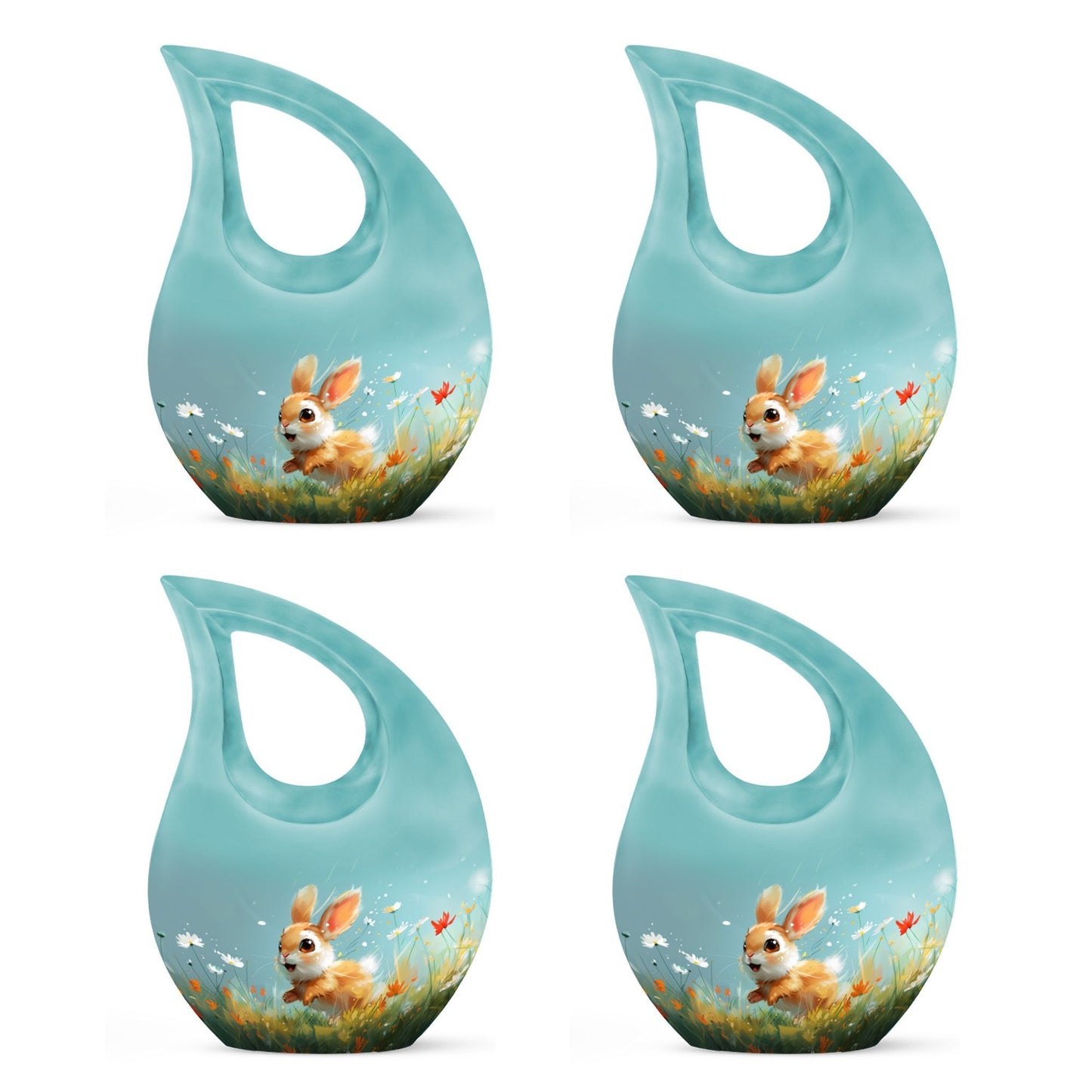 Joyful Meadow Bunny Cross Drop large urn 