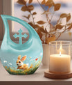 Joyful Meadow Bunny Cross Drop large urn 