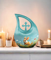 Joyful Meadow Bunny Cross Drop large urn 