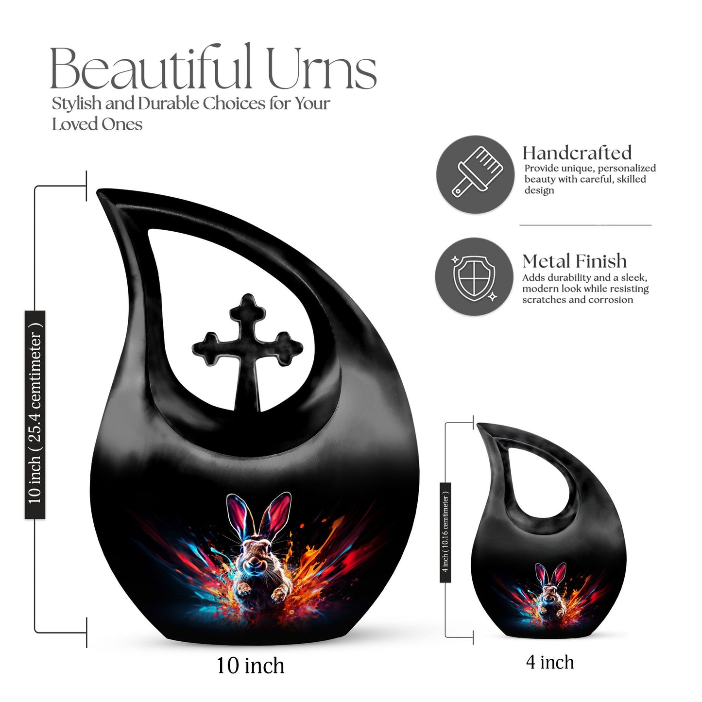 10 Inch Tall Supernova Rabbit Burst Urn