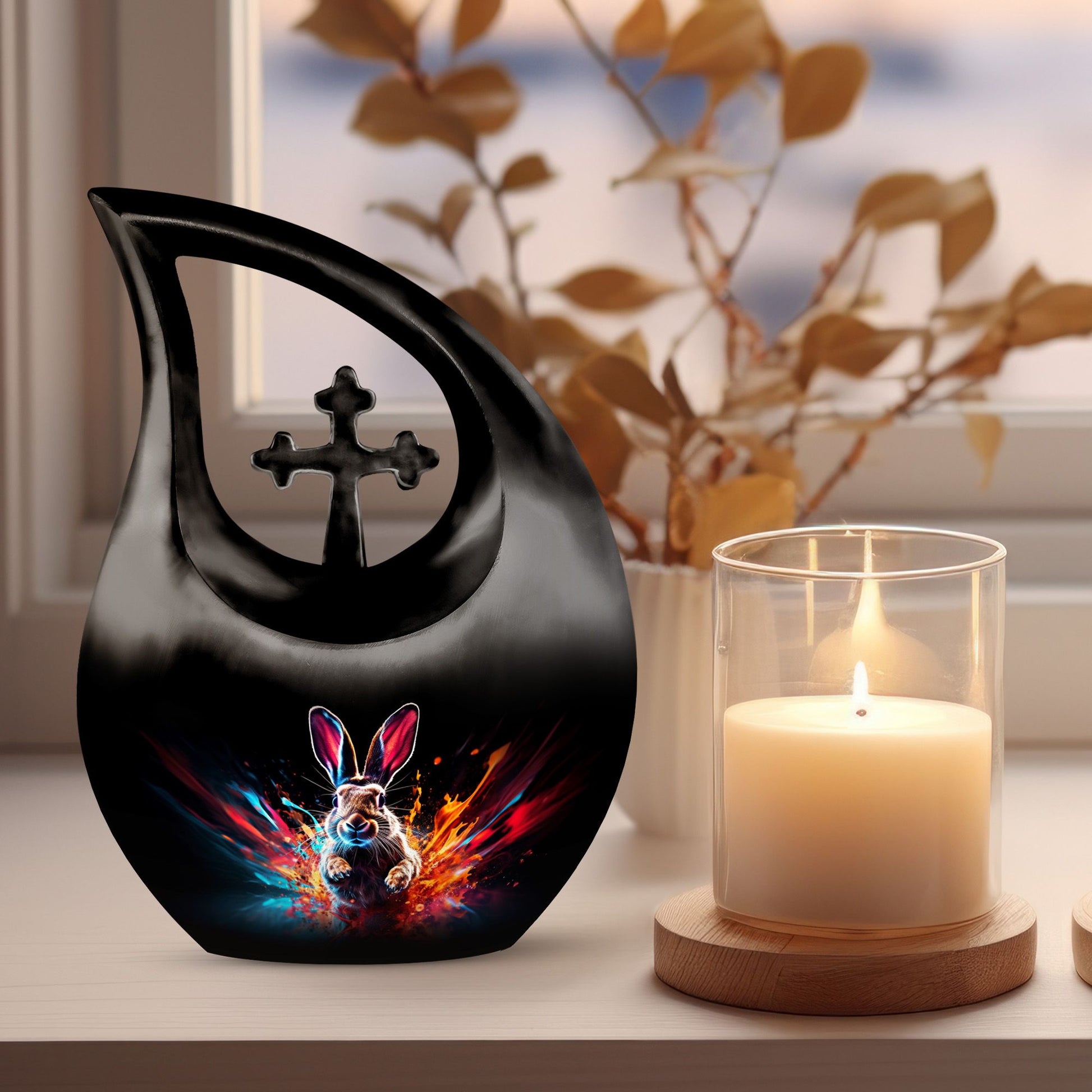 10 Inch Tall Supernova Rabbit Burst Urn