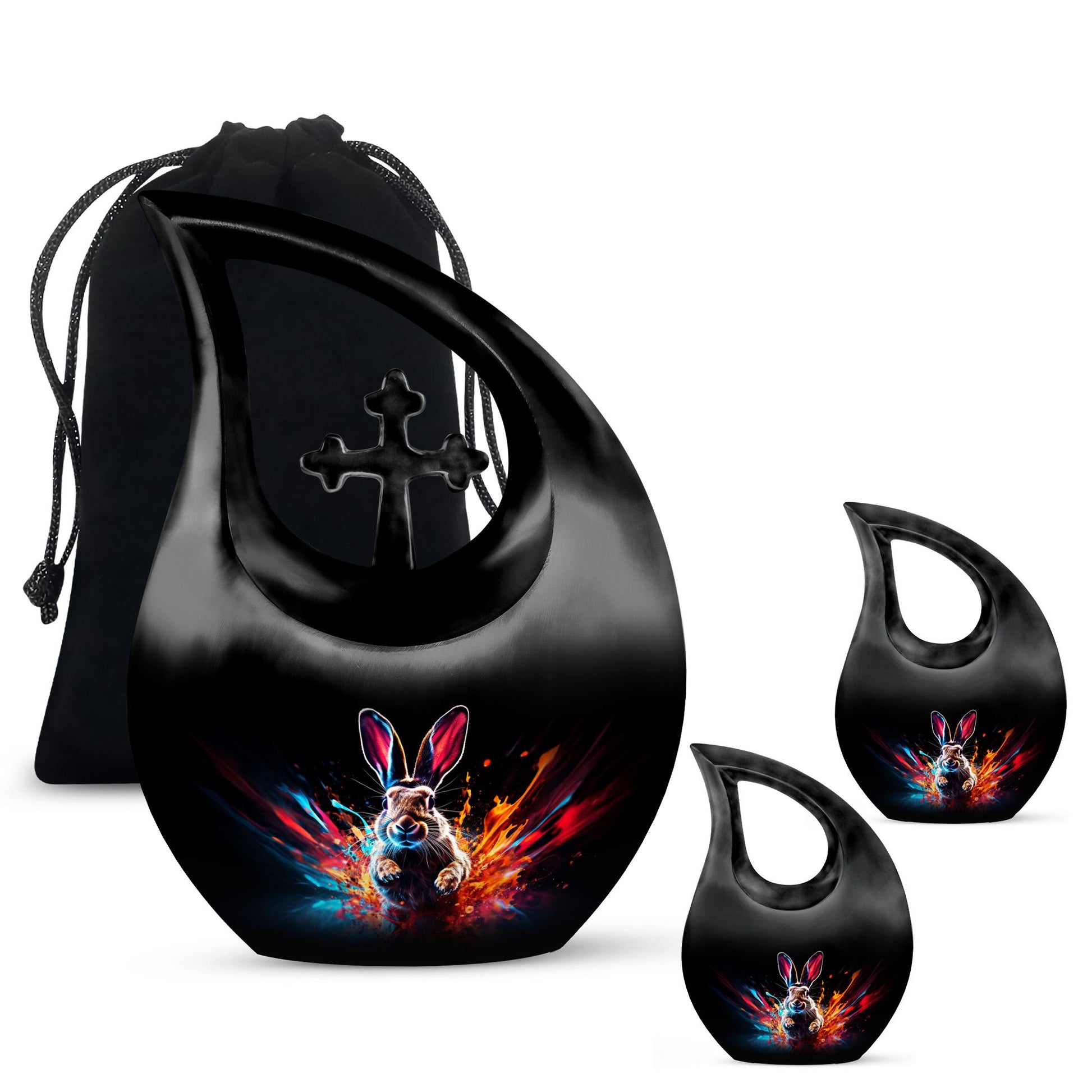 10 Inch Tall Supernova Rabbit Burst Urn