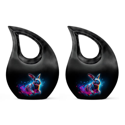Vibrant Nebula Bunny 10 inch Large Urn 