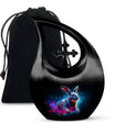 Vibrant Nebula Bunny 10 inch Large Urn 