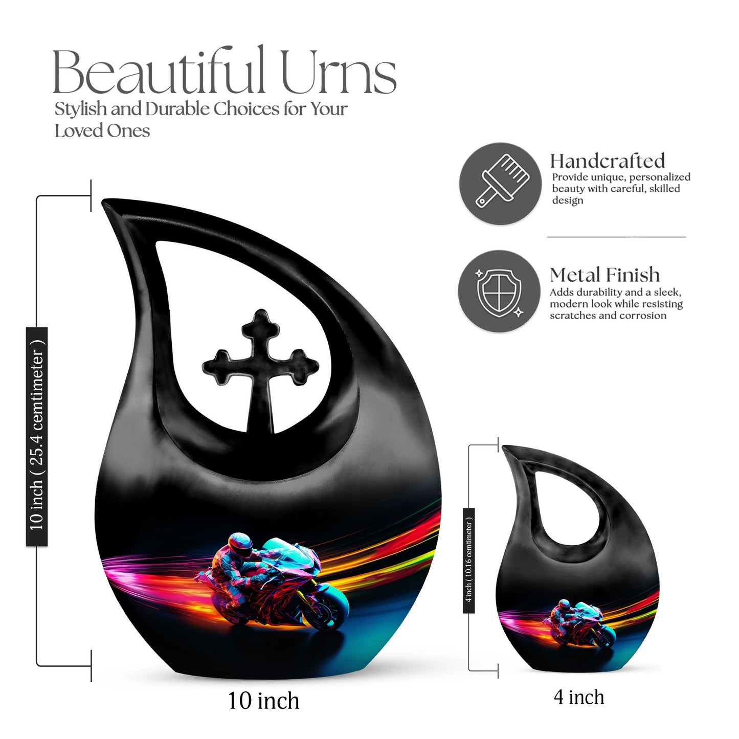 10 Inch Speed Light Racer themed Aluminium Cross Drop Urn