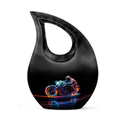 Personalized Motorcycle Cremation Urn for Human Ashes - 10-inch, 200 cu in - Yatskia