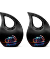 Neon Streak Biker Cross Drop Memorial Urn,