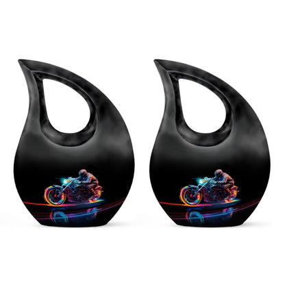 Neon Streak Biker Cross Drop Memorial Urn,