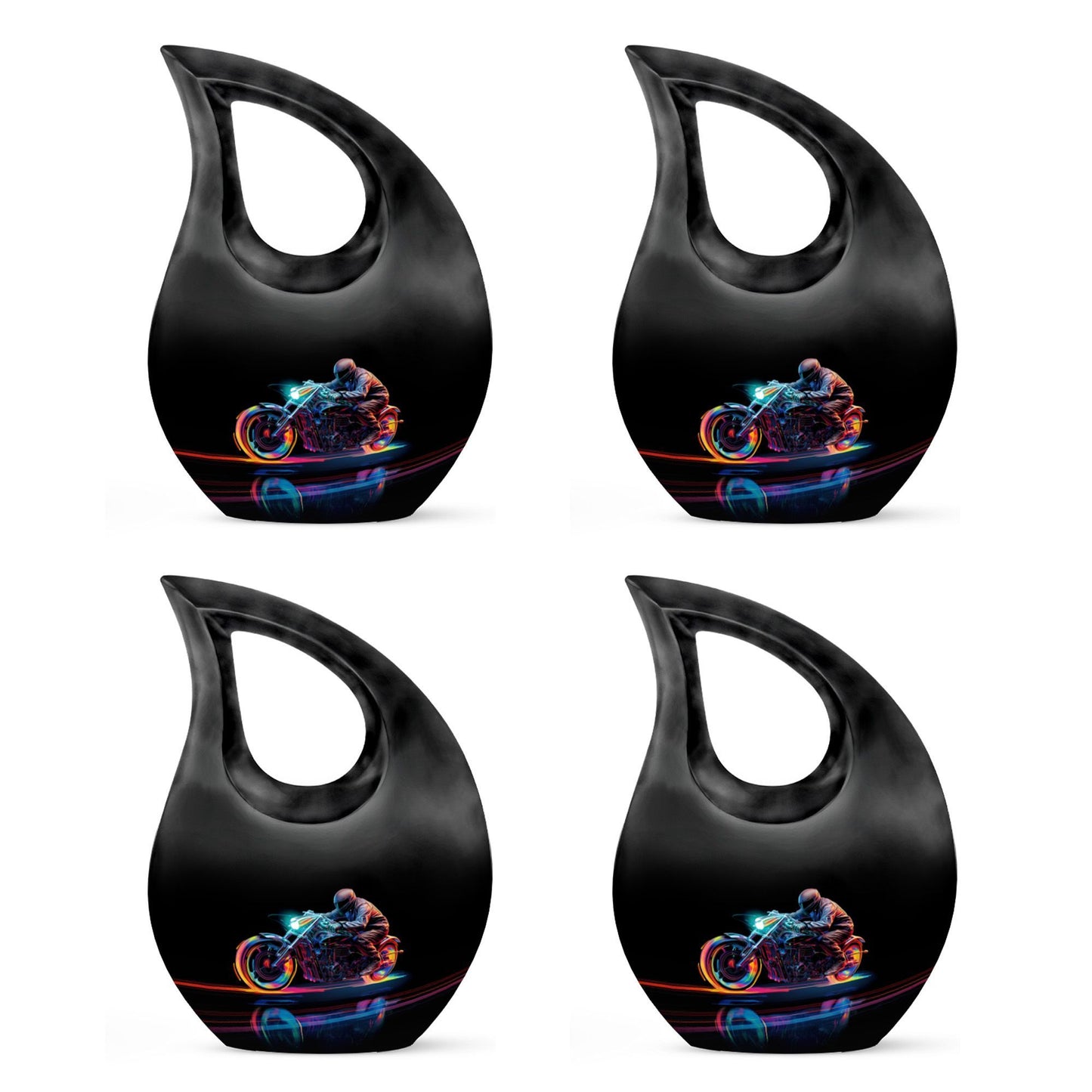 Neon Streak Biker Cross Drop Memorial Urn,