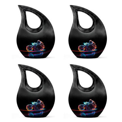 Neon Streak Biker Cross Drop Memorial Urn,