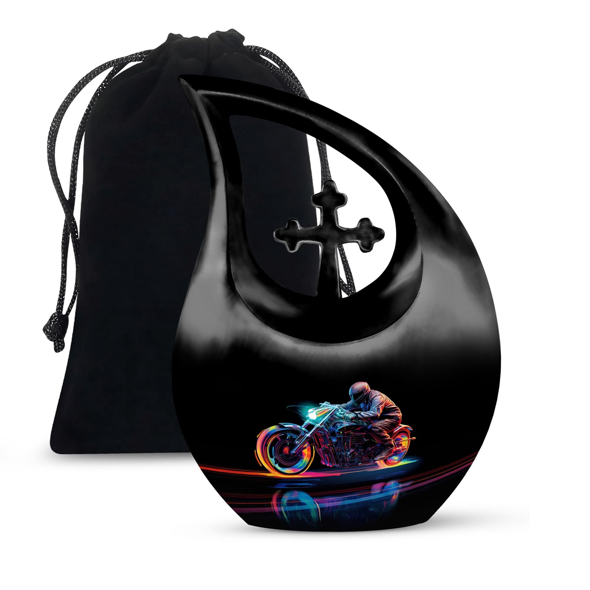Neon-Colored Motorcycle - Urn For Human Ashes Adult Male