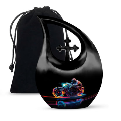 Personalized Motorcycle Cremation Urn for Human Ashes - 10-inch, 200 cu in - Yatskia