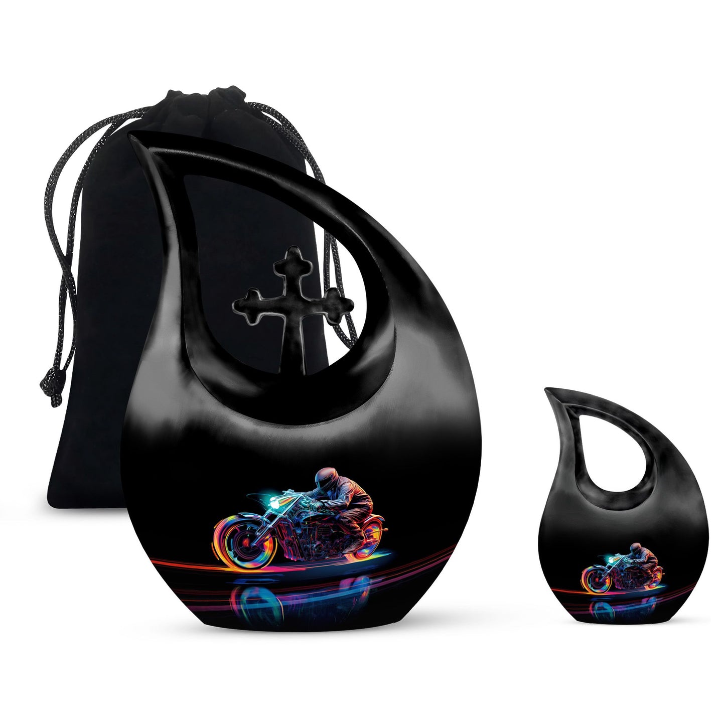 Personalized Motorcycle Cremation Urn for Human Ashes - 10-inch, 200 cu in - Yatskia