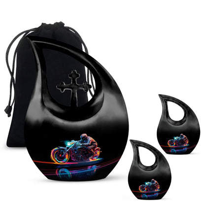 Neon Streak Biker Cross Drop Memorial Urn,