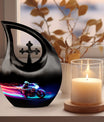 Racing Flame Motorbike themed Cross Drop design 