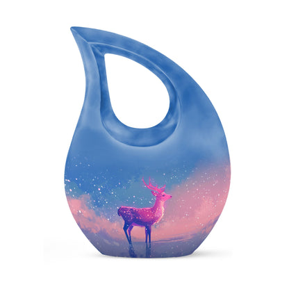 Personalized Deer Cremation Urn for Human Ashes - 10-inch, 200 cu in - Yatskia