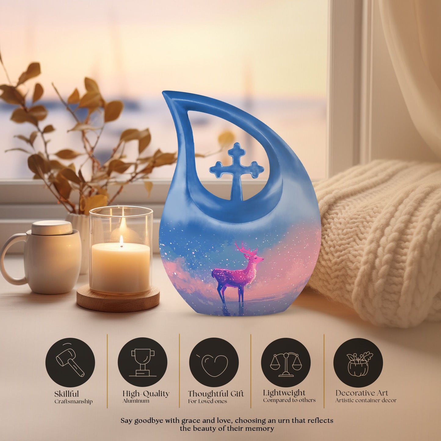 10-inch Winter Dream Stag Urn 