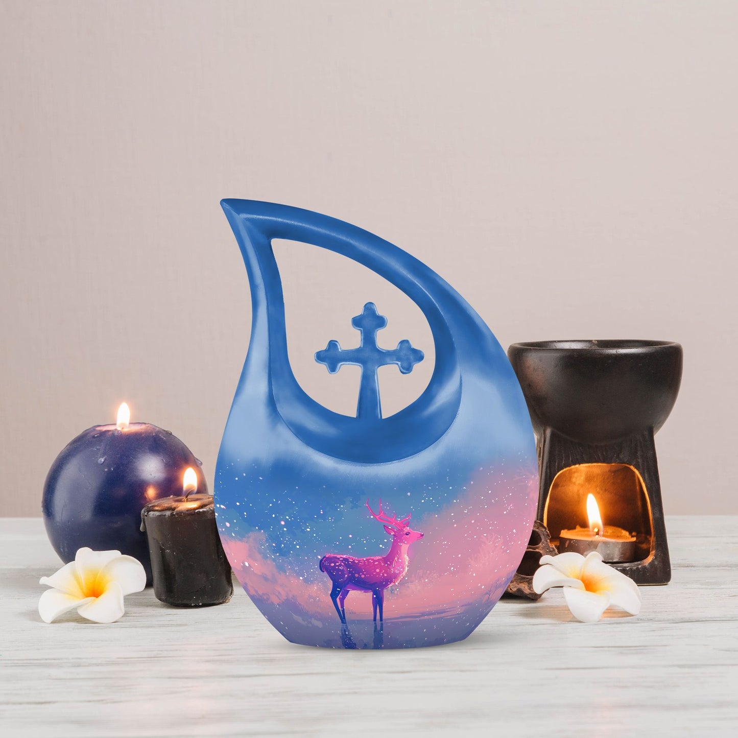 10-inch Winter Dream Stag Urn 