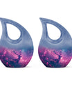 Deer Themed Cremation Urn - Purple and Blue Color Urns For Human Ashes
