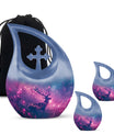 Deer Themed Cremation Urn - Purple and Blue Color Urns For Human Ashes