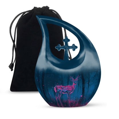 10-inch Neon Forest Deer Urn