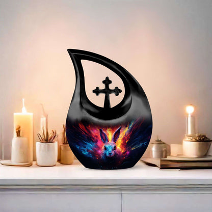 10-inch Firestorm Cosmic Bunny Urn,