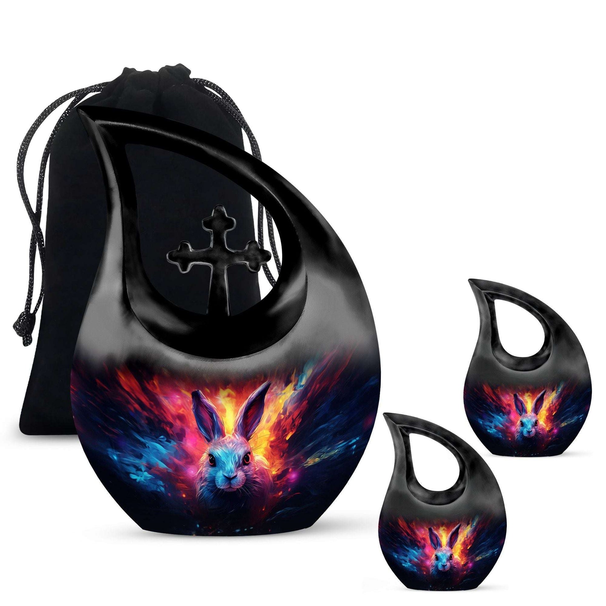 10-inch Firestorm Cosmic Bunny Urn,