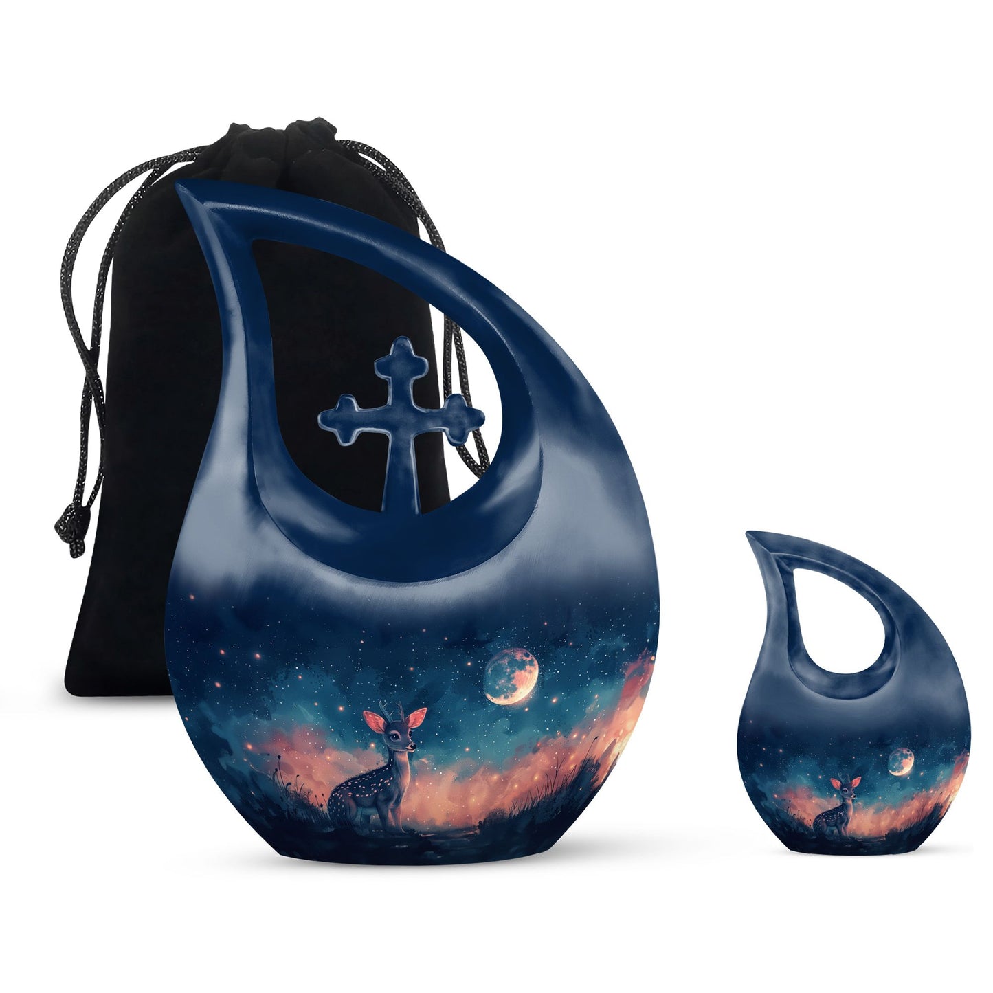 Personalized Deer Cremation Urn for Human Ashes - 10-inch, 200 cu in - Yatskia