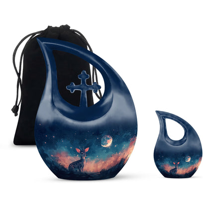 Personalized Deer Cremation Urn for Human Ashes - 10-inch, 200 cu in - Yatskia