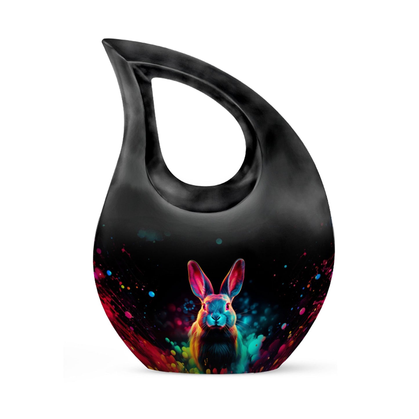 Colorful Personalized Rabbit Cremation Urn for Pet Ashes - 10-inch, 200 cu in - Yatskia